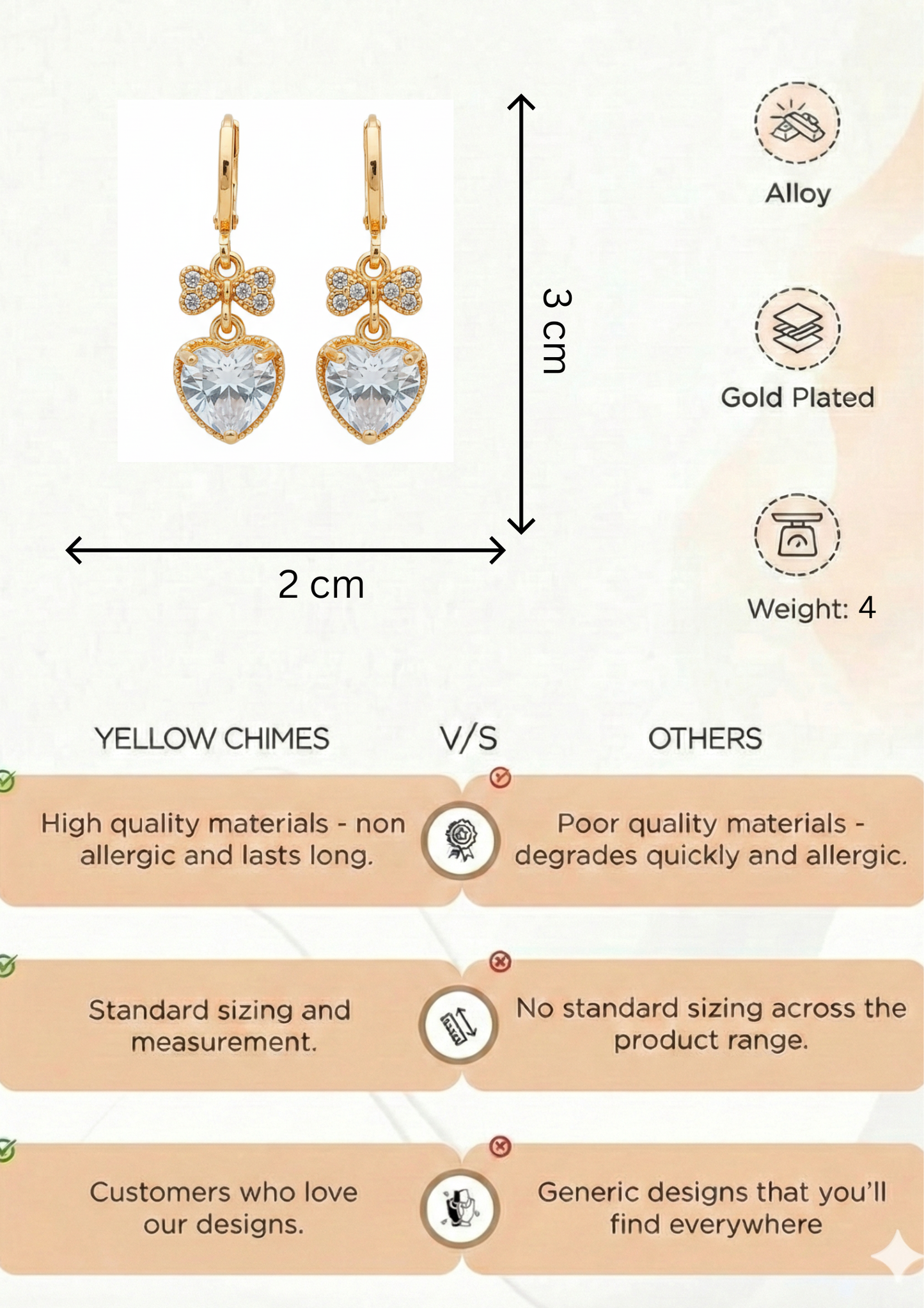 Rose Gold Lightweight Earrings